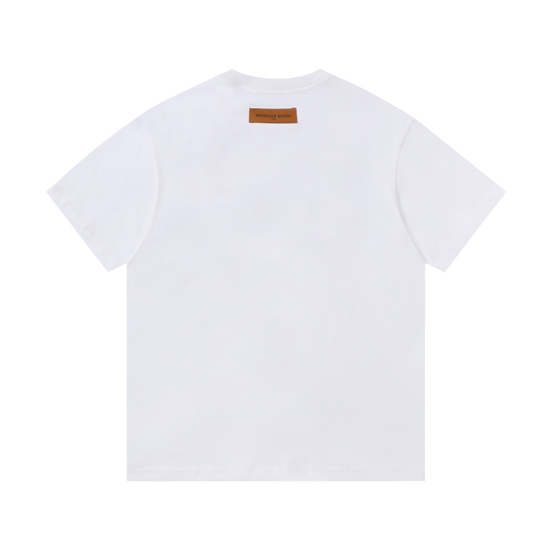 LVC158 High quality men's short sleeved heavy-duty embroidered T-shirt, pure cotton top Clothing