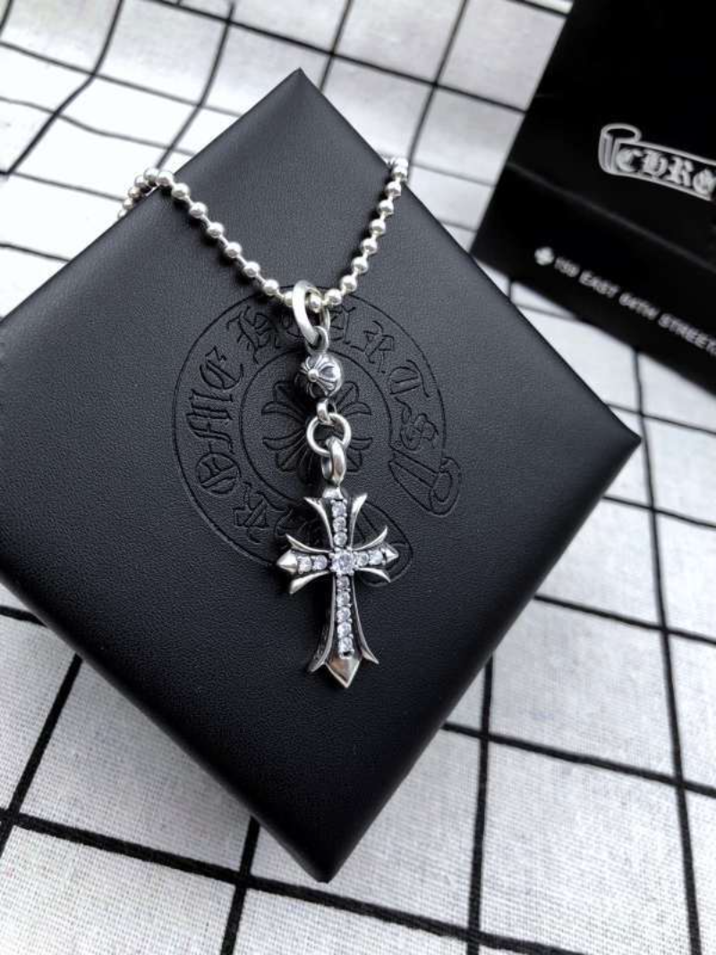 CHSN1  Classic men's and women's diamond studded cross necklace jewelry