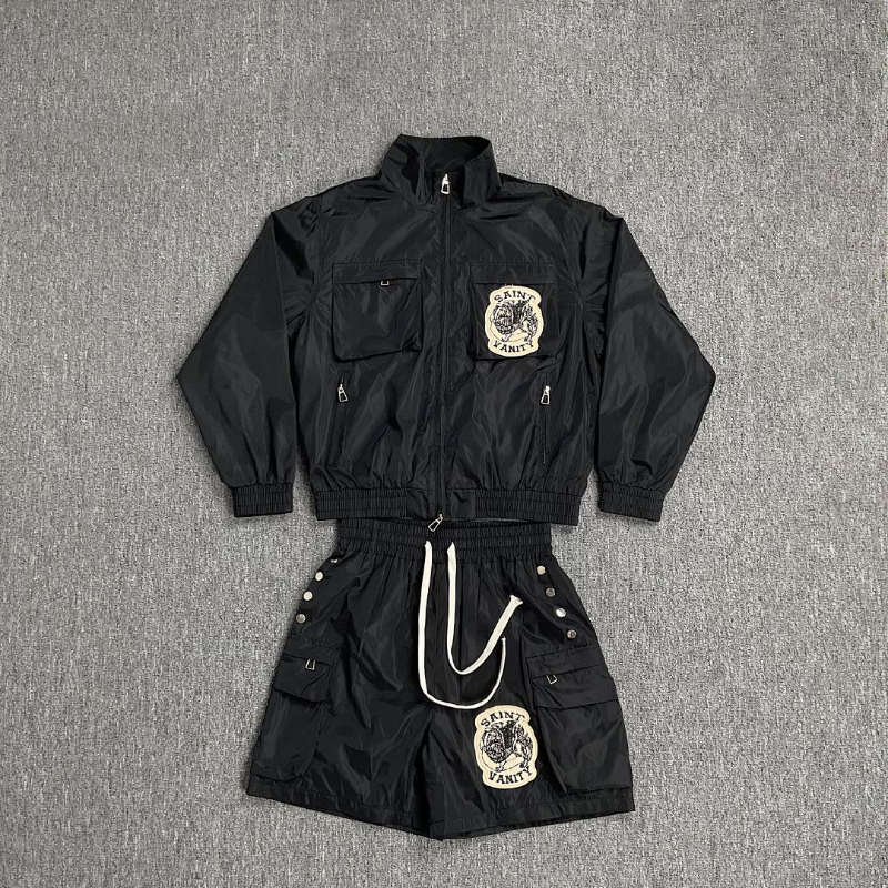 SAC1 New men's and women's spring and summer long sleeved cardigan windbreaker+shorts set clothing