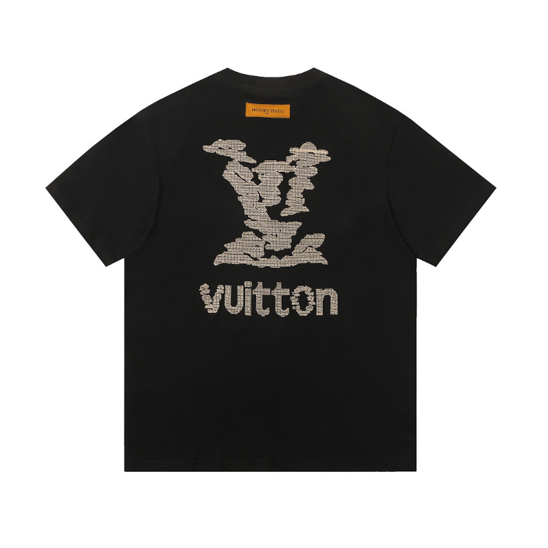 LVC157 High quality men's short sleeved heavy-duty embroidered T-shirt, pure cotton top Clothing
