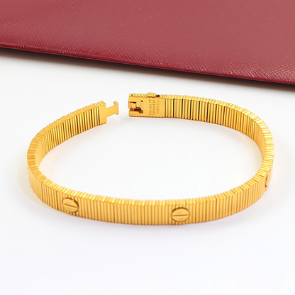 CAB58 316L steel and gold plated jewelry Fashion couple bracelet  for men and women