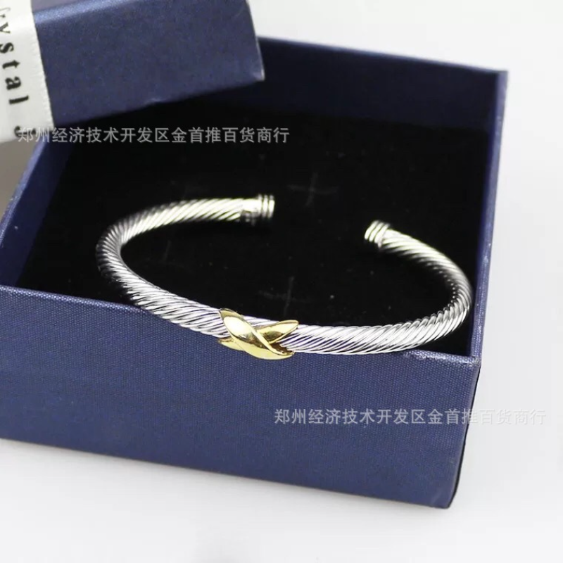 DY DB79  Popular 4M single twisted wire X opening color separated bracelet jewelry