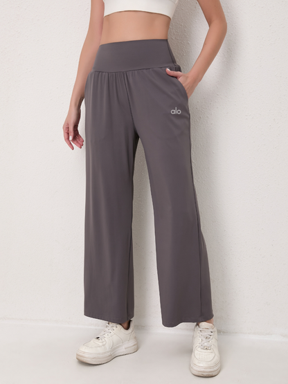zalo3121  Women's loose yoga pants, super elastic straight leg pants, wide leg pants, clothing