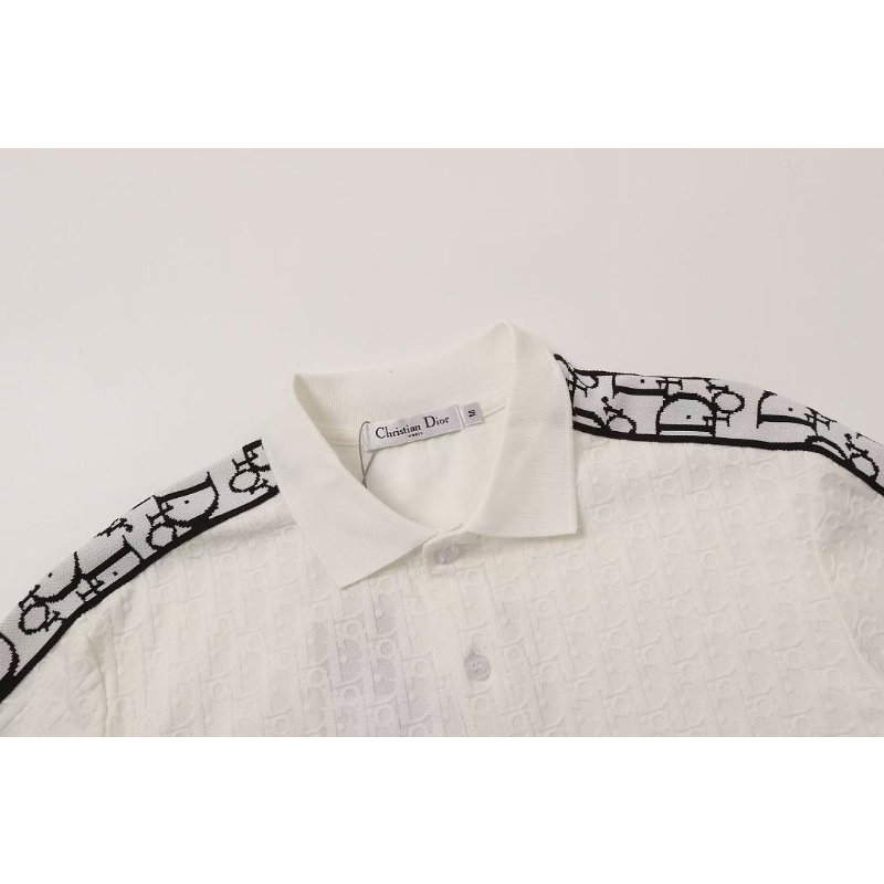 DIC39 New Summer Men's Polo Top with High Quality Beaded Pulling Frame Cotton Fabric Clothing