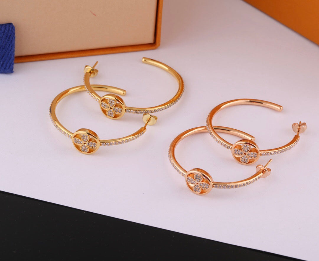 LVE38 Fashion Classic Half Round Earrings Women's Jewelry
