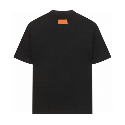 LOC44 High quality men's short sleeved heavy-duty embroidered T-shirt, pure cotton top Clothing