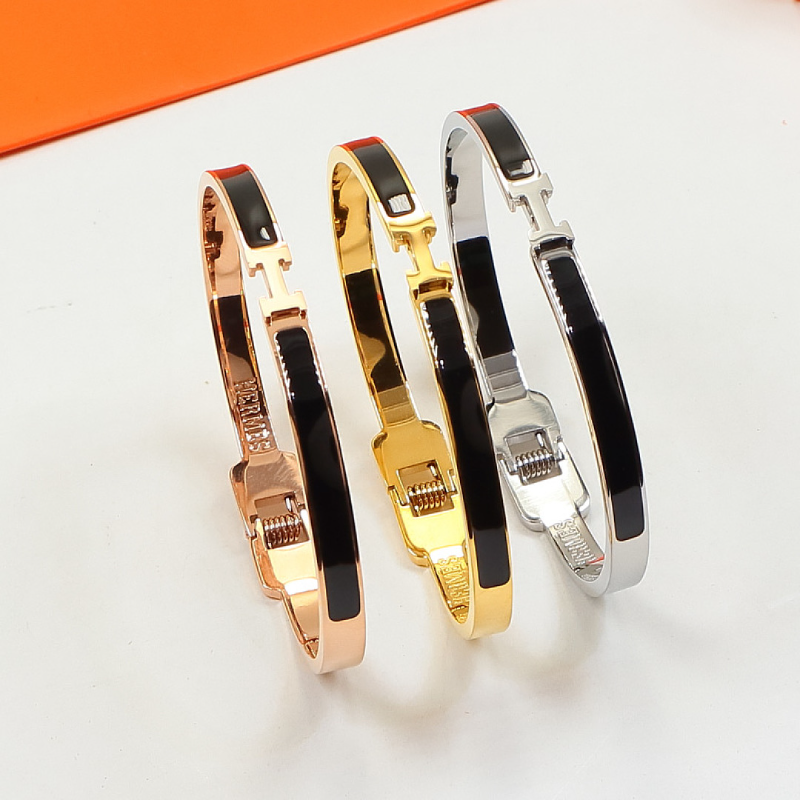HB58 Narrow Edition H Letter Titanium Steel Bracelet for women jewelry