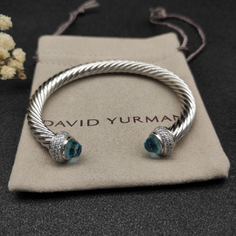 DVB1 David 7MM Twisted Open Bangle Bracelet Trendy European American Hand Jewelry No Packaging
