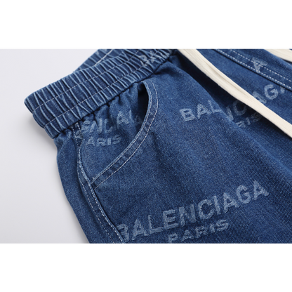 BAC16 New men's summer pure cotton denim style shorts casual shorts clothing
