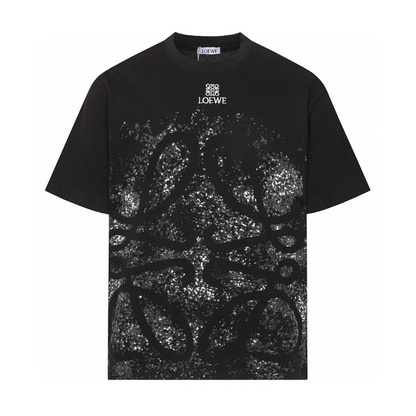 LOC44 High quality men's short sleeved heavy-duty embroidered T-shirt, pure cotton top Clothing
