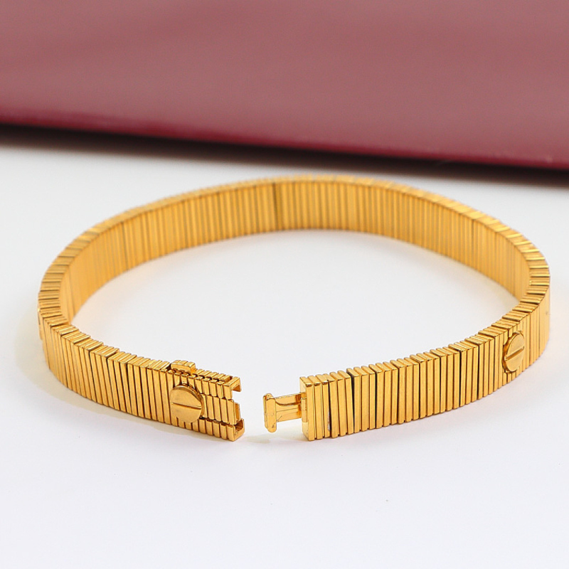 CAB58 316L steel and gold plated jewelry Fashion couple bracelet  for men and women