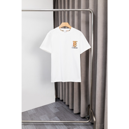 BUC035 New men's and women's summer T-shirts with double yarn, pure cotton fabric, embroidered short sleeved clothing