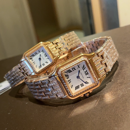 CW10   Women's 316L stainless steel case with full diamond  22×30mm/27 x 37mm watch