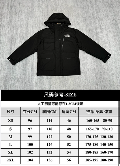 105891  Men's and women's northern workwear with multiple pockets, hooded down jacket, clothes