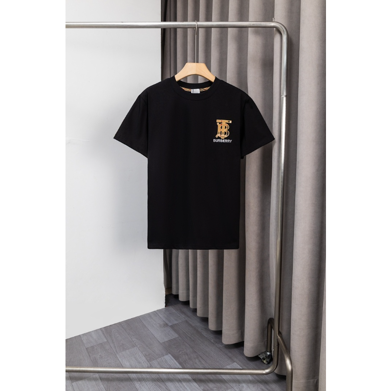 BUC035 New men's and women's summer T-shirts with double yarn, pure cotton fabric, embroidered short sleeved clothing