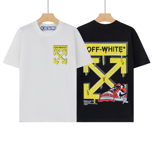 OFFC11 New men's and women's summer pure cotton short sleeved top clothing