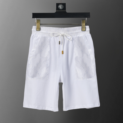 LVC121 New men's summer pure cotton short sleeved top+shorts two-piece outfit Clothing