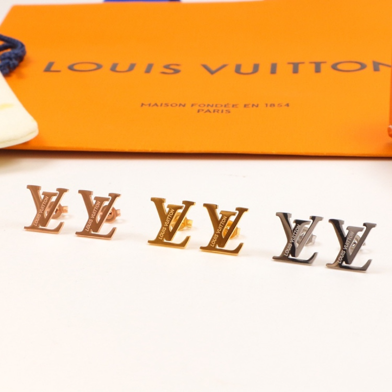 LVE47 Stainless steel V-letter earrings for women's jewelry