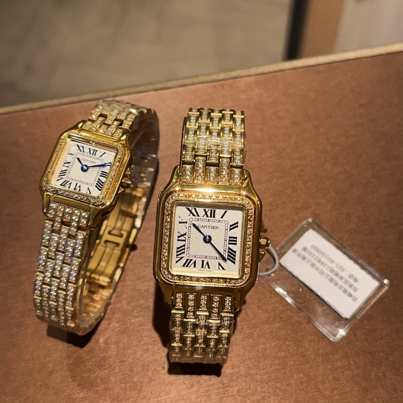 CW10   Women's 316L stainless steel case with full diamond  22×30mm/27 x 37mm watch