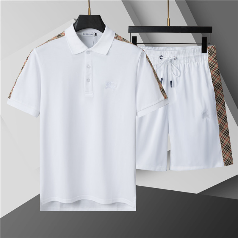 BUC011 New men's summer embroidered polo top+shorts two-piece set Clothing