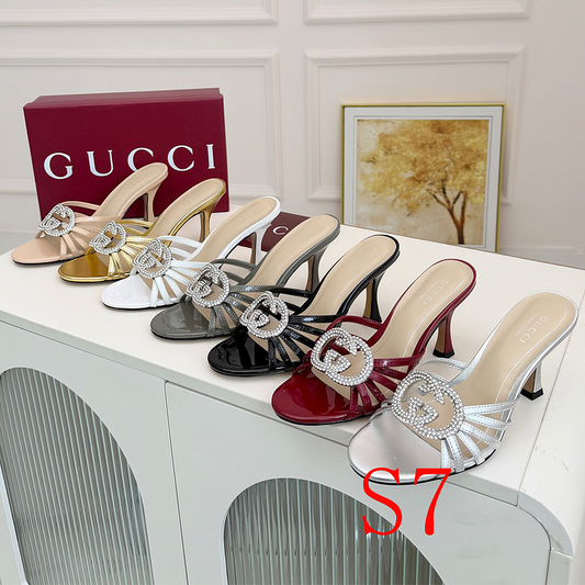 SHGS6 Leather 8.5CM Heel Women 35-43 shoes With box