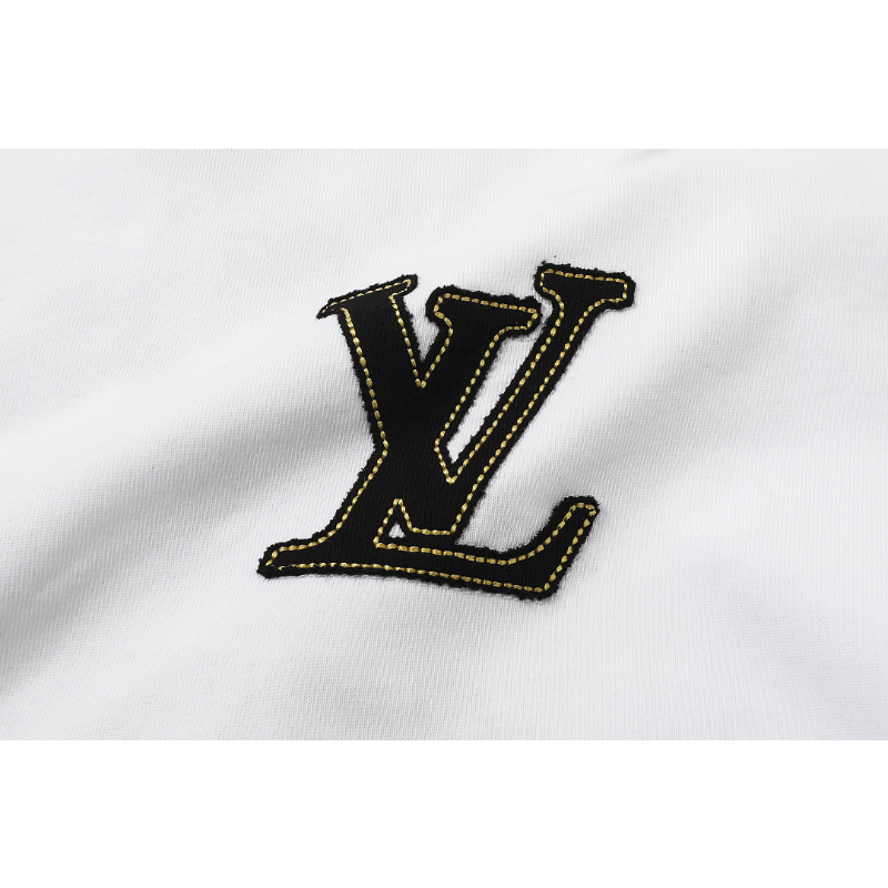 LVC163 High quality men's short sleeved heavy-duty embroidered T-shirt, pure cotton top Clothing