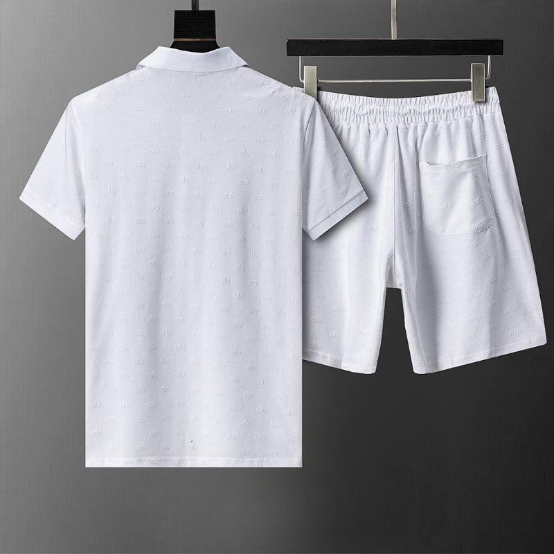 ALOC5 New Men's Summer Cotton Top+Shorts Set Clothing