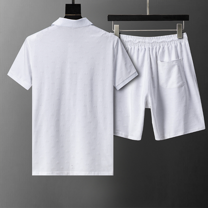 ALOC5 New Men's Summer Cotton Top+Shorts Set Clothing