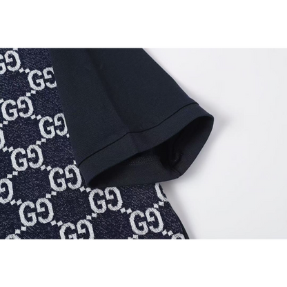 GUC031 New Summer Men's Polo Top with High Quality Beaded Pulling Frame Cotton Fabric Clothing