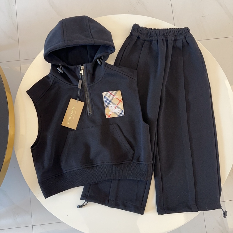 TBUC16 New Spring and Autumn Cotton Set for Boys and Girls, Long Sleeve+Pants+Hooded Tank Top Clothing