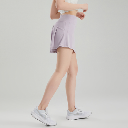 zalo3118  Women's naked training, running, fitness, yoga short skirt, anti glare double-layer quick drying tennis skirt clothing