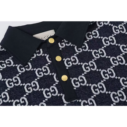 GUC031 New Summer Men's Polo Top with High Quality Beaded Pulling Frame Cotton Fabric Clothing