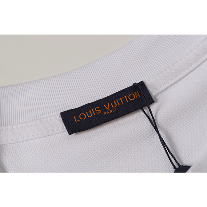 LVC056 High quality men's and women's pure cotton summer short sleeved T-shirt embroidered clothing