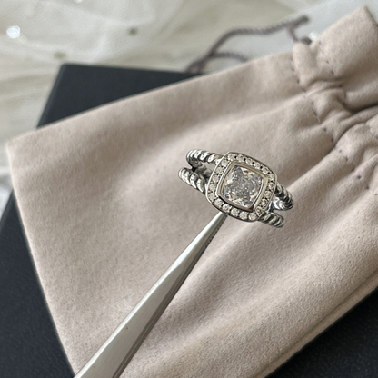 DY DR21 Simple Zircon Ring Popular Knot Line Ring Jewelry