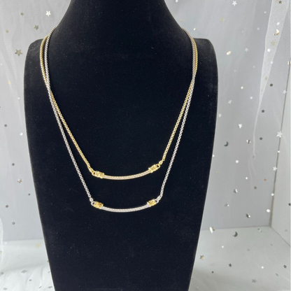 DY   DVN1  Women's color separation, edging, diamond inlay, smile, niche necklace jewelry