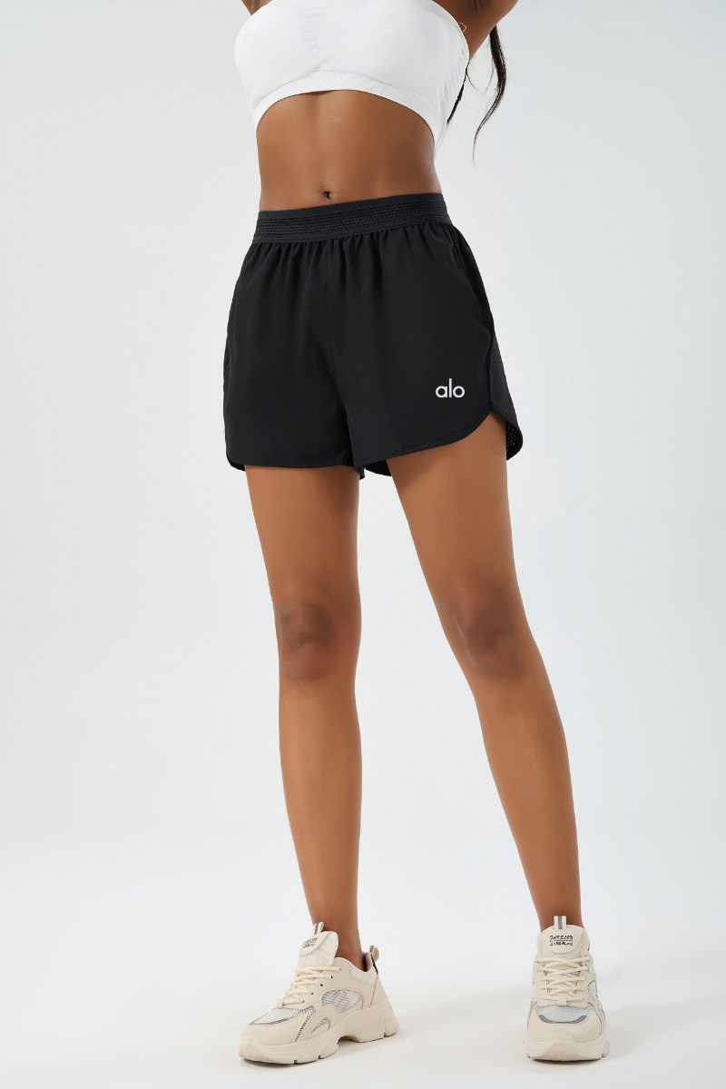 zalo047    Women's new anti glare fake two-piece sports quick drying breathable yoga suit fitness shorts clothing