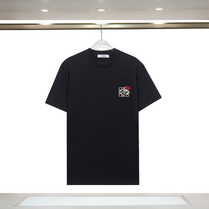 LOC46  New men's and women's summer pure cotton tops with T embroidery clothing
