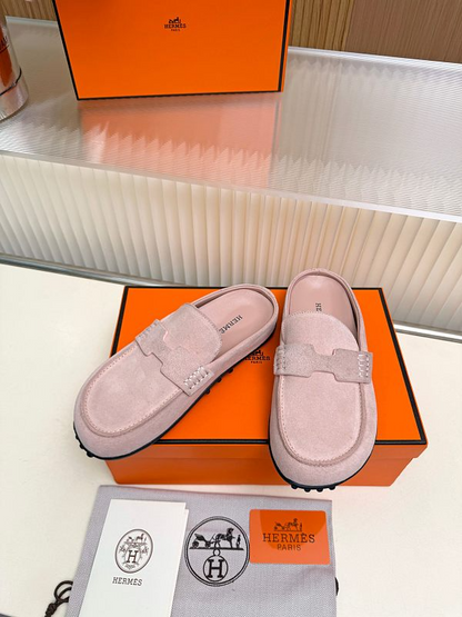 OHS2 Women slipper Leather Sole Shoes 35-41 with box