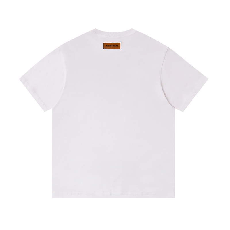 LVC159 High quality men's short sleeved heavy-duty embroidered T-shirt, pure cotton top Clothing