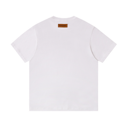 LVC159 High quality men's short sleeved heavy-duty embroidered T-shirt, pure cotton top Clothing