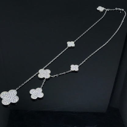 VAN45  New women's full diamond six flower necklace jewelry
