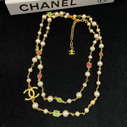 CHN117  Women's Early Spring Series Colorful Sweater Chain+Necklace Jewelry
