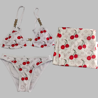 BL2501 New women's summer swimsuit bikini two-piece set+square scarf bikini