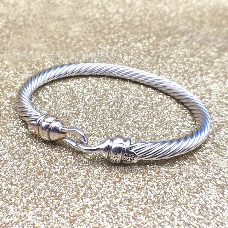 D Y  DB98  Popular twisted wire hook end closed bracelet jewelry