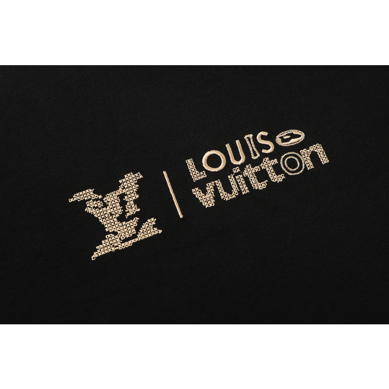 LVC157 High quality men's short sleeved heavy-duty embroidered T-shirt, pure cotton top Clothing