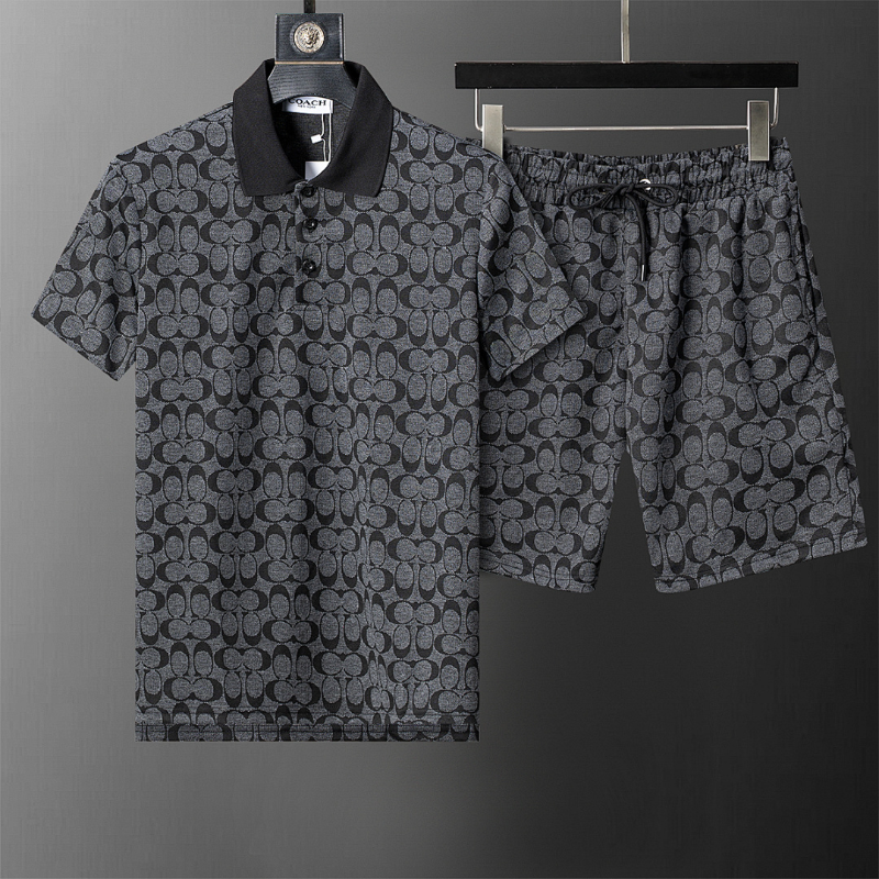 COC1 New men's short sleeved polo top+shorts clothing