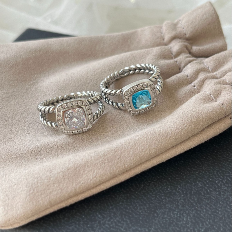 DY DR21 Simple Zircon Ring Popular Knot Line Ring Jewelry