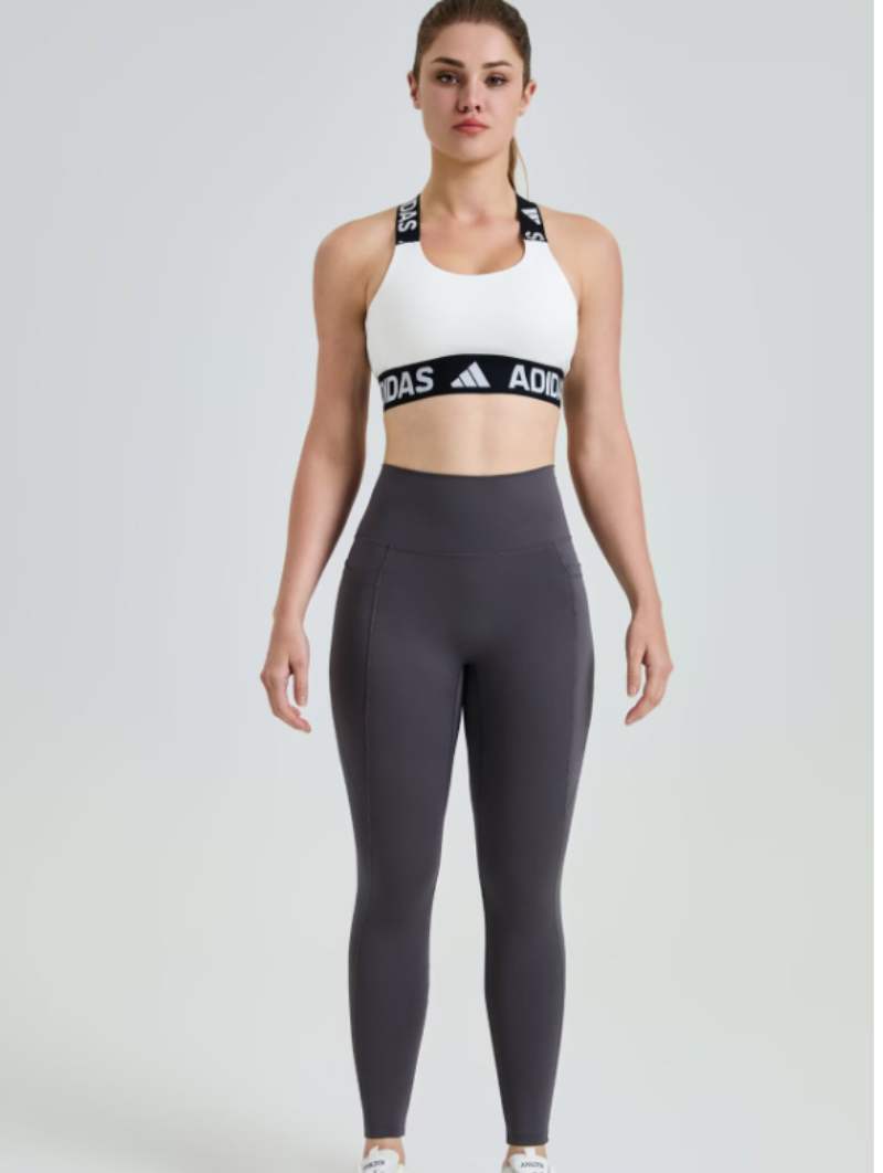 zalo3120   Women's nude yoga pants with pockets, tight fitting high waisted shark pants clothing