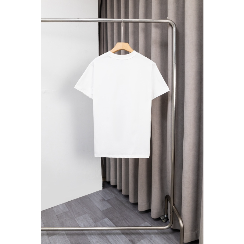 BUC035 New men's and women's summer T-shirts with double yarn, pure cotton fabric, embroidered short sleeved clothing