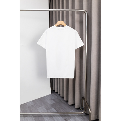 BUC035 New men's and women's summer T-shirts with double yarn, pure cotton fabric, embroidered short sleeved clothing